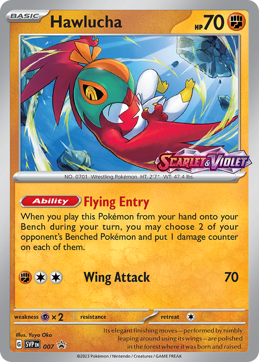 Hawlucha Holo 007/225 SVP Black Star Promos Pokémon Card
