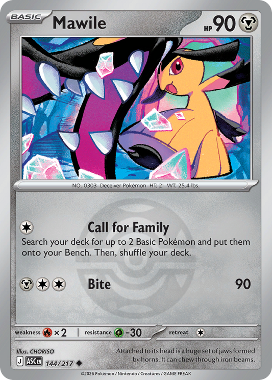 Mawile Reverse 144/217 Ascended Heroes Pokémon Card