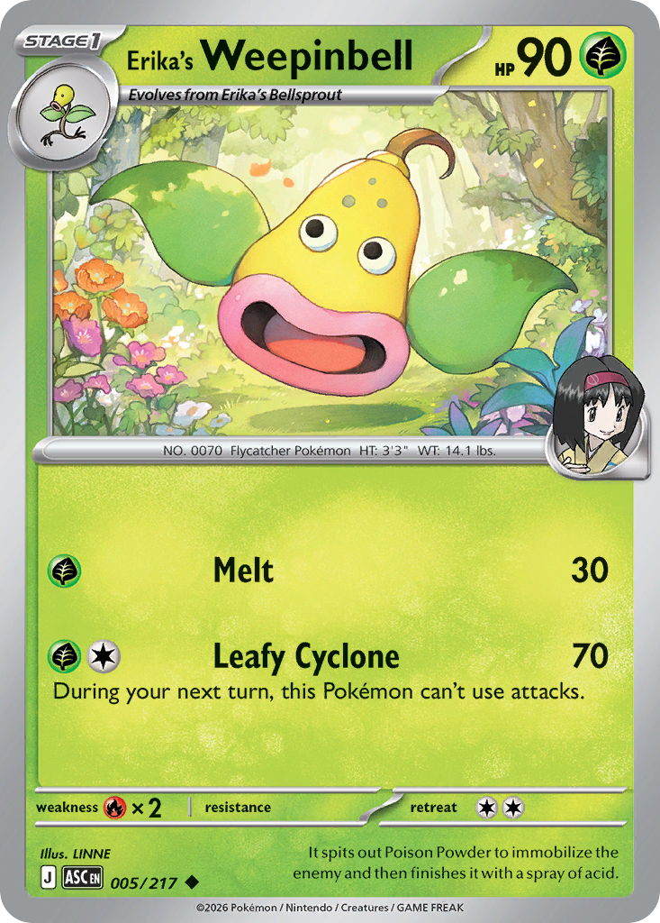 Erika's Weepinbell Non-Holo 005/217 Ascended Heroes Pokémon Card