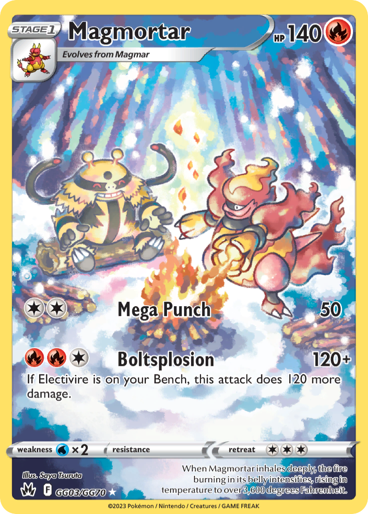 Magmortar Holo 003/70 Crown Zenith Galarian Gallery Pokémon Card