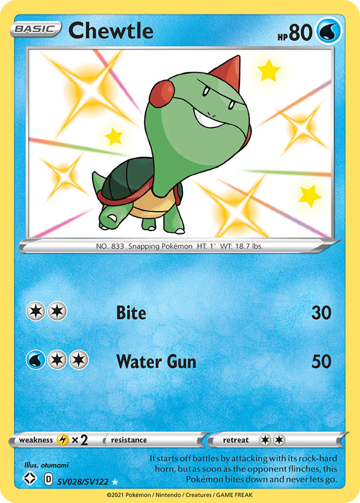 Chewtle Holo 028/122 Shining Fates Shiny Vault Pokémon Card